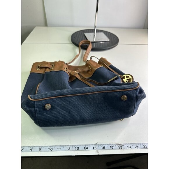 Michael Kors navy large canvas leather tote - Picture 10 of 10